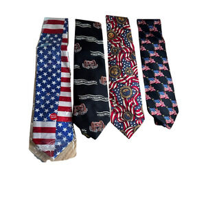 Set of Four American Themed Neckties